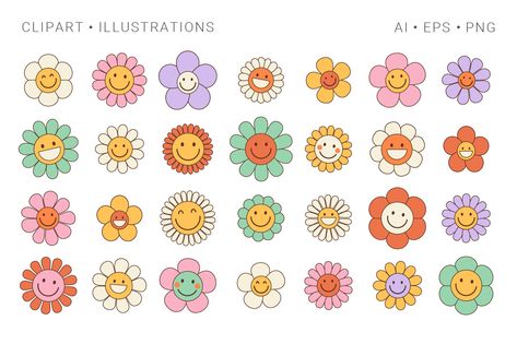 Hippie Flower Tattoos, Retro Cartoon Style, Flower Rainbow, Hippie 60s, Rainbow Peace, Stay Groovy, 70s Aesthetic, Aesthetic Flower, Retro Cartoon