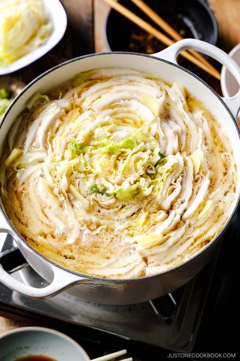 Nabe Recipe, Napa Cabbage Recipes, Hot Pot Recipe, Dashi Broth, Pork Belly Slices, Just One Cookbook, Cabbage And Bacon, Napa Cabbage, Warm Food