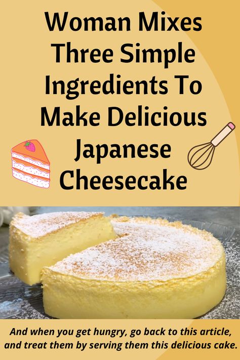 Gluten Free Japanese Cheesecake, Fluffy Cheesecake Recipe, Water Cake Recipe, Jiggly Cheesecake, Asian Dessert Recipes, Japanese Dessert Recipes, Therapy Benefits, Three Ingredient Recipes, Japanese Cake