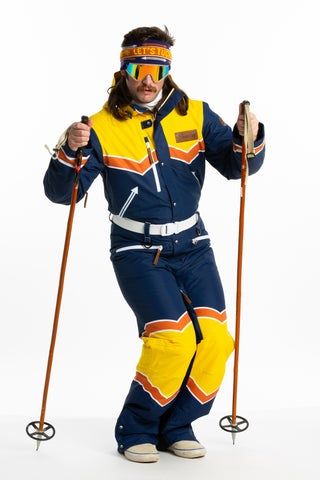 The Corduroy Cowboy | Mens Retro Western Ski Suit | Pre-Order | Ships early January 2022 Vintage Ski Suit, Ski Fits Men, Retro Ski Outfit, Ski Outfit Men, Ski Onesie, Ski Fits, Retro Ski Suit, 21 Bday, Apres Ski Outfits