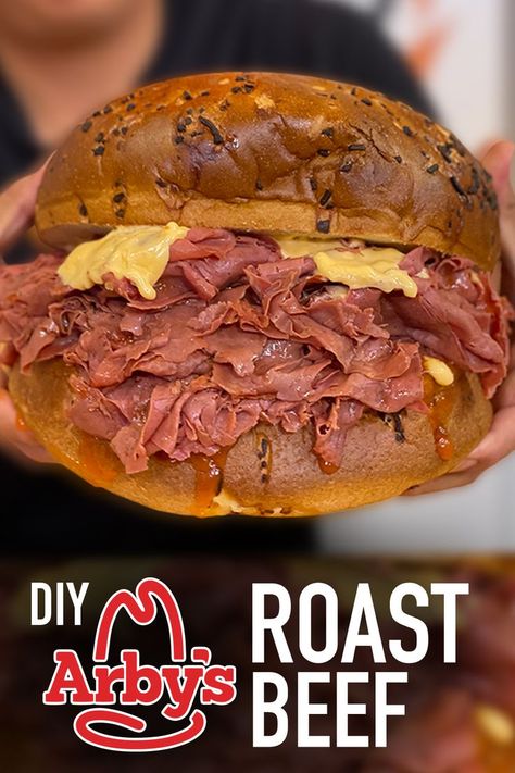 Arby’s Roast Beef Recipe, Arby's Roast Beef Copycat, Arby’s Roast Beef Sandwiches At Home, Diy Roast Beef Lunch Meat, How To Make Roast Beef For Sandwiches, Homemade Deli Roast Beef, Homemade Arbys Roast Beef, Arbys Roast Beef Recipe Crock Pot, Crockpot Arbys Roast Beef