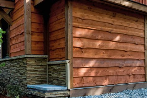 Cedar House Siding, Timber Frame Cabin, Wood Siding Exterior, Scottish Homes, Siding Options, Log Siding, Cedar Planks, Cabin Exterior, Cedar Homes