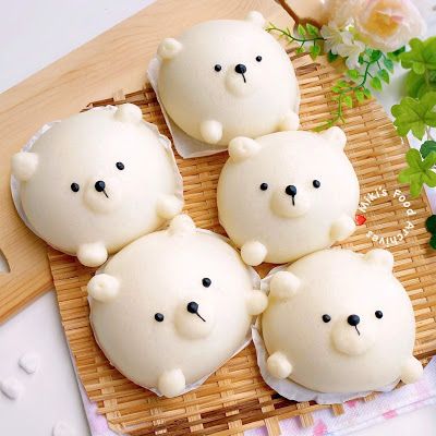 Kawaii Dessert, Char Siu, Kawaii Cooking, Cute Baking, Cute Snacks, Steamed Buns, Bbq Pork, Kawaii Food, Cute Desserts