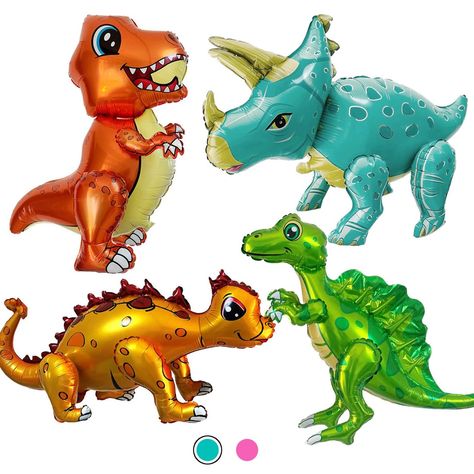 PRICES MAY VARY. You Will Receive: 4Pcs Dinosaur foil balloons. SIZE: T rex balloon(Tyrannosaurus) size 21x16.5x25 inch; Ankylosaurus balloon size 28x12x12.5 inch; Spinosaurus balloon size 24x12.5x24.5 inch; Triceratops balloon size 30x14.5x22 inch Perfect for Dino fan: Great set for the birthday party in dino theme, jungle theme party or as three rex birthday party decorations, ideal for brightening up the party, leaving precious memories Material: Made of high quality aluminium foil thickened Dinosaur Party Decorations, Dinosaur Party Supplies, Dinosaur Birthday Party Decorations, Dinosaur Balloons, Jungle Theme Parties, Dino Birthday Party, Dinosaur Theme Party, Dino Birthday, Dinosaur Theme