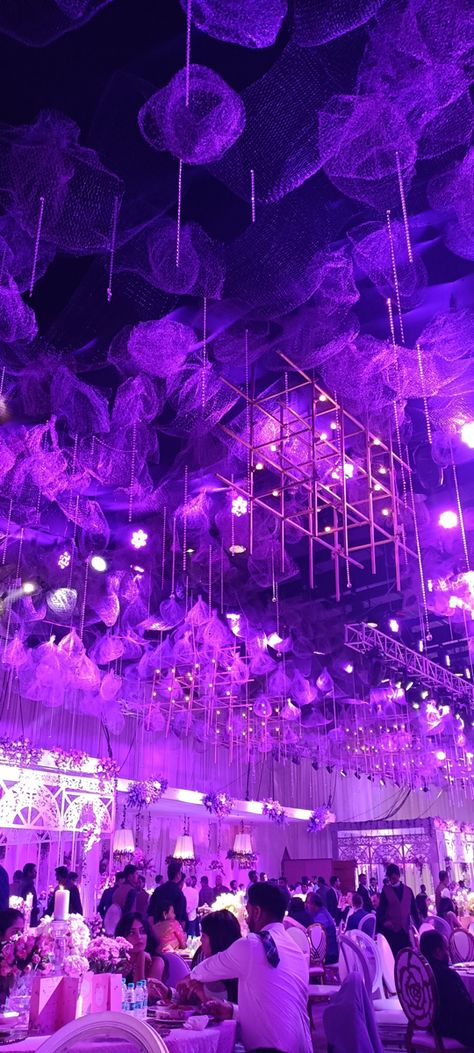 Punjabi Sweet 16, Desi Purple Aesthetic, Indian Sweet 16, Purple Wedding Aesthetic, Euphoria Wedding, Purple Indian Wedding, Desi Wedding Aesthetic, Blue Indian Wedding, Futuristic Purple