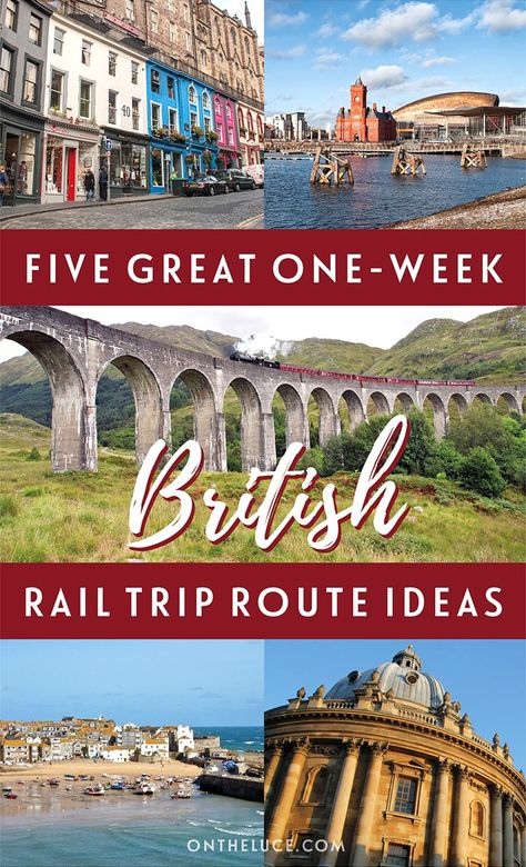 Britain by train: Five great one-week UK rail trip itinerary ideas, including Scotland's scenic trains, the Cornish coast and England's historic cities #Britain #UK #train #railtrip Uk Travel Itinerary, Itinerary Ideas, Cornish Coast, United Kingdom Travel, Voyage Europe, England And Scotland, Trip Itinerary, Europe Travel Tips, England Travel