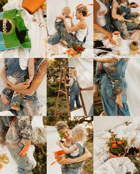 What a fun and messy shoot! 🥹❤️ when I found out Samantha is an artist I knew this trendy shoot would be perfect for her! Although it was a chaotic shoot, I love when a toddler is just being a toddler because you truly get the best shots! Love seeing all the mommy and me painting sessions and their twists! We painted flower pots instead of canvases! 🎨🖌️🪜🌻 #tampaphotographer #stpetephotographer #mommyandme #artistsoninstagram #mommyandmephotoshoot #motherhoodphotography #creativephotography #... Spring Mommy And Me Photo Shoot, Paint Family Photoshoot, Paint Photoshoot Kids, Family Paint Photoshoot, Mommy And Me Painting Photoshoot, Mommy And Me Painting, Painting Photoshoot Ideas, November Photoshoot, Motherhood Shoot