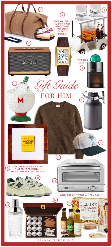 2023 Gift Guide: For Him - Fran Acciardo Gift Ideas for Guys, Dad, Brother, Boyfriend gift guide Gifts For Finance Guys, Men’s Birthday Gift Aesthetic, Christmas Gift Ideas Brother, Men’s Gift Guide, Men’s Gifts, Gifts For Guy Friends, Boyfriend Gift Guide, Presents For Guys, Boyfriend Christmas Gift Ideas