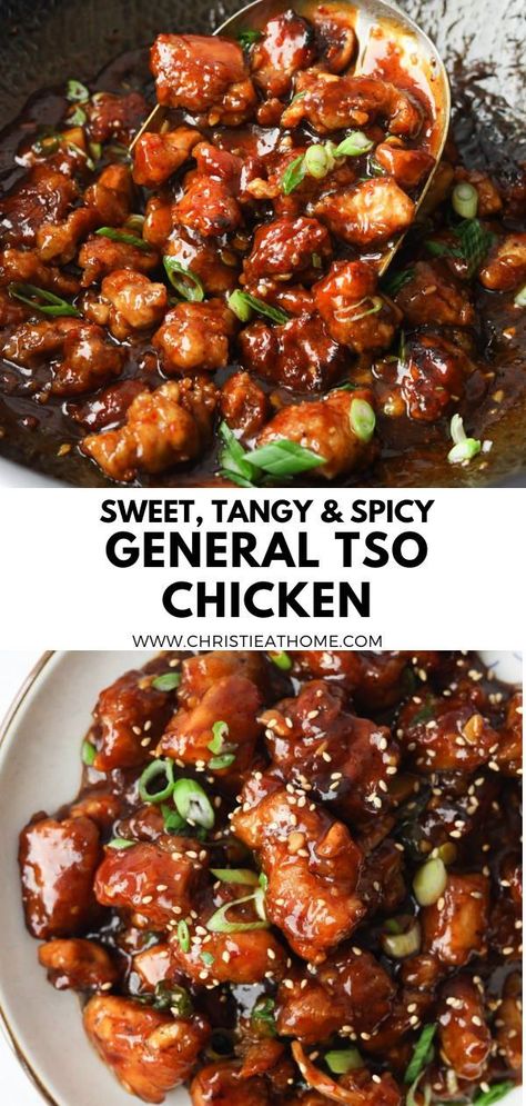 General Tso Chicken. Crispy chicken smothered in a sweet, tangy, glossy sauce with a spicy kick! It serves deliciously for dinner, lunch or leftovers. Ready in just 25 minutes! This general tso chicken from scratch is easy to make at home. tags: general tso chicken recipe, general tso chicken easy, general tso air fryer, general tso chicken sauce, general tso chicken easy recipes, easy chinese chicken recipes, crispy asian chicken, general tso sauce recipe, asian chicken recipes easy General Tso Chicken And Rice, Instapot General Tso Chicken, Grilled General Tso Chicken, General Tso’s Chicken Recipe, General Tso Chicken Spicy, General Gau Chicken Recipe, General Tso Chicken Easy Crockpot, Airfryer General Tso Chicken, Asian Chicken Tenderloin Recipes