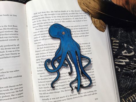 Animal Bookmarks, Octopus Tentacles, Unique Bookmark, Leather Bookmark, Bookmark Gifts, Bookish Gifts, Bookmarks Handmade, Ocean Animals, Kraken