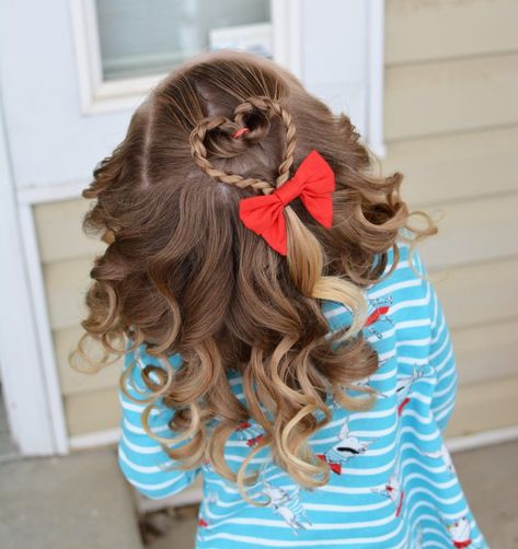 Heart Hair Tutorial Heart Hair Tutorial, Valentines Hairstyles, Cute Toddler Hairstyles, Valentine Hair, Girl Hair Dos, Girls Hairstyles Easy, Toddler Hairstyles Girl, Hair Cute