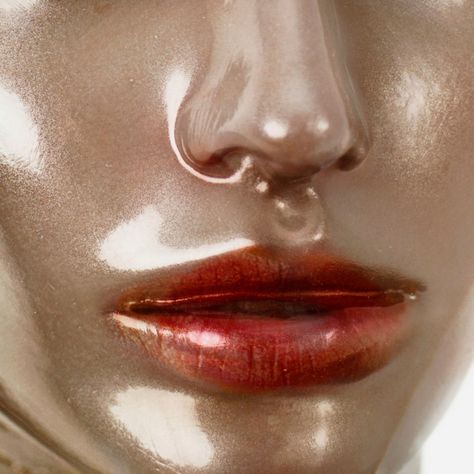 Artificial Aesthetic, Plastic On Face Photography, Textured Makeup Editorial, High Fashion Makeup Editorial, Artificial Intelligent Art, Artifical Intelligence Pictures, Diy Home Interior, Allure Beauty, Glossy Makeup