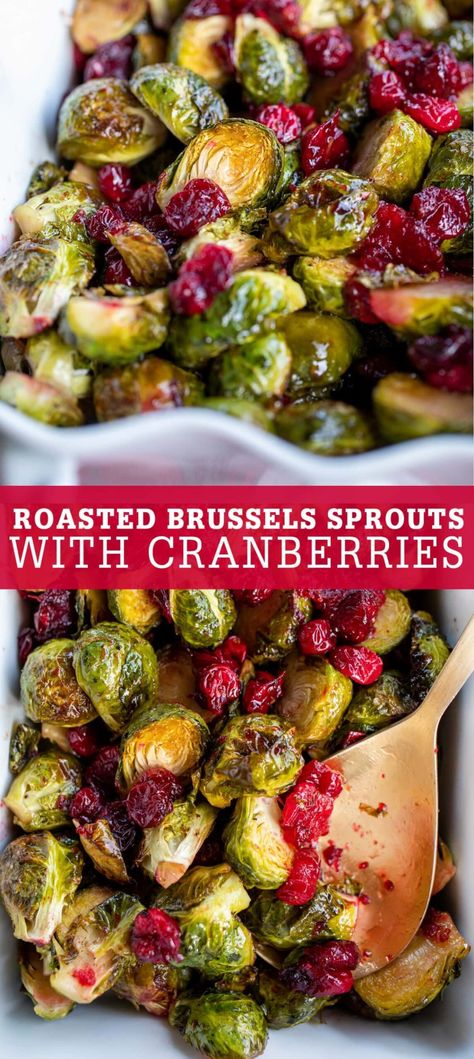 Dishes For Christmas Dinner, Side Dishes For Christmas Dinner, Brussel Sprouts Cranberries, Side Dishes For Christmas, Brussels Sprouts With Cranberries, Dishes For Christmas, Christmas Dinner Side Dishes, Baked Brussel Sprouts, Balsamic Glaze Recipes