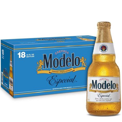 Modelo Especial Lager Mexican Beer, 18pk A model of what good beer should be, Modelo Especial Mexican Beer is a rich, full-flavored pilsner beer. This lager beer's golden hue is complemented by its smooth notes of orange blossom honey and hint of herb. A light-hop character, tantalizing sweetness, and a crisp, clean finish make this easy-drinking beer perfect for enjoying at your next barbecue or sharing with friends while watching the game. This imported beer 18 pack also is an ideal tailgating beer. Pair this 143-calorie*, easy-drinking beer in 12 oz beer bottles with Mexican dishes, pizza, or seafood for a perfect match. Made with barley malt and unmalted cereals and hops for a balanced flavor, this cerveza is brewed with the fighting spirit. *Per 12 fl. oz. serving of average analysis: Modelo Beer, Mexican Beer, Orange Blossom Honey, Pilsner Beer, Good Beer, Sleepover Food, Lager Beer, Easy Drinks, Gold Peak Tea