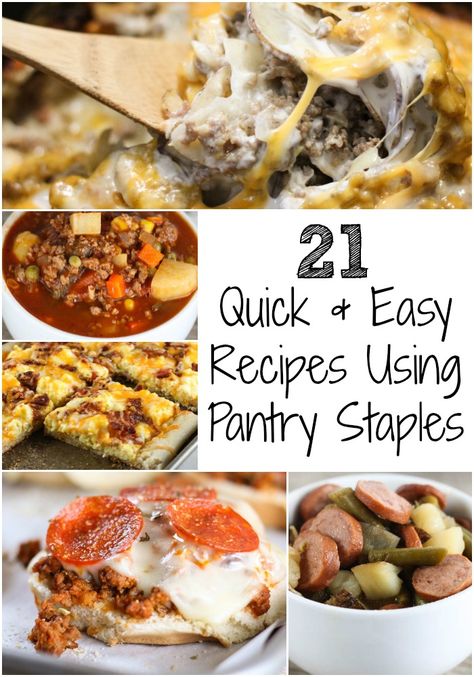 Need dinner ideas that you can throw together with items you’ve already got on hand? Here are some of my favorite Quick and Easy Recipes Using Pantry Staples! #mealideas #dinnerrecipes Meals For Working Moms, East Meals, Ham And Cheese Pasta, Slow Cooker Sloppy Joes, Pantry Recipes, Quick And Easy Meals, Beef Soup Recipes, Quick Easy Recipes, Hamburger Soup