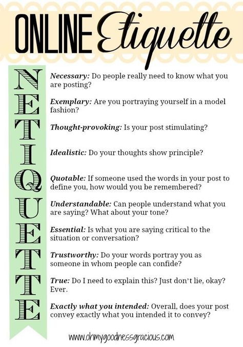 A few good modern etiquette guidelines for emails and public comments. How to be polite and not spam people but still communicate. Online Etiquette, Etiquette Classes, Social Media Etiquette, Nasihat Yang Baik, Invisibility Cloak, Business Etiquette, Dining Etiquette, Etiquette And Manners, Good Manners