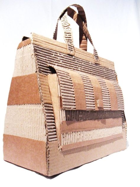 Cardboard Handbag by cardboard-everywhere on DeviantArt Cardboard Accessories, Cardboard Outfit, Cardboard Clothes, Cardboard Objects, Cardboard Purse, Cardboard Corset, Wearable Cardboard Art, Wearable Cardboard, Cardboard Fashion