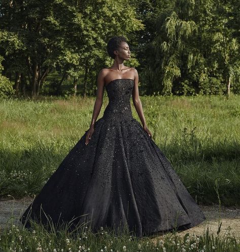 Black Gowns Dresses, Black Ball Gown Elegant, Black Gown Elegant, Black And White Dresses, Black Gowns, Rami Kadi, Princess Gowns, Black Ball Gown, Haute Couture Gowns