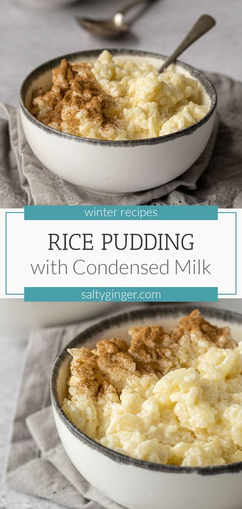 Rice pudding in a bowl sprinkled with cinnamon. Rice Pudding No Egg, Condensed Milk Rice Pudding, Rice Pudding Recipe With Condensed Milk, Rice Pudding With Condensed Milk, Minute Rice Pudding, Pudding With Condensed Milk, Crockpot Rice Pudding, Stovetop Rice Pudding, Recipes Using Condensed Milk