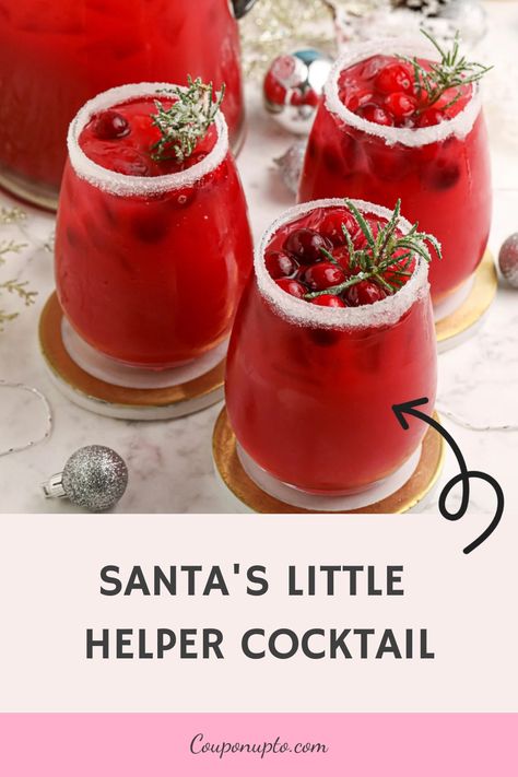 Santa's Little Helper Cocktail Christmas Cocktails Recipes For A Crowd, Peppermint Schnapps Recipes, Christmas Prosecco Cocktails, Christmas Cocktail Punch, Easy Christmas Cocktails Recipes, Christmas Breakfast Drinks, Christmas Holiday Drinks, Festive Drinks Alcohol, Christmas Alcoholic Drinks