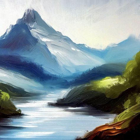 Bible Painting, Winding River, Mountain Landscape Painting, Fall Canvas, River Painting, Dreamy Landscapes, Mountain River, Over The River, Youth Group