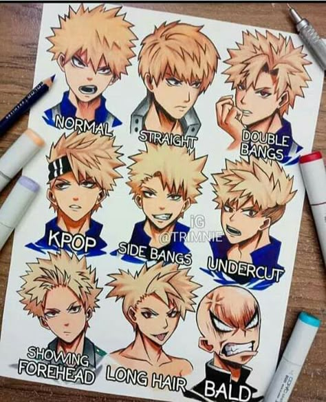 Bakugou Hairstyle, Bakugou Hair, Bahasa Jepun, Mha Stuff, Logo Game, Bakugou Manga, Anime Boy Hair, Art Time, Film Anime