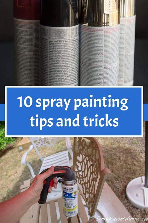 10 spray painting tips and tricks Painting With Spray Paint, Spray Painting Metal, Spray Paint Dresser, Spray Paint Table, Paint Sprayer Tips, Spray Painting Furniture, Mirror Spray Paint, Spray Paint Techniques, Stone Spray Paint