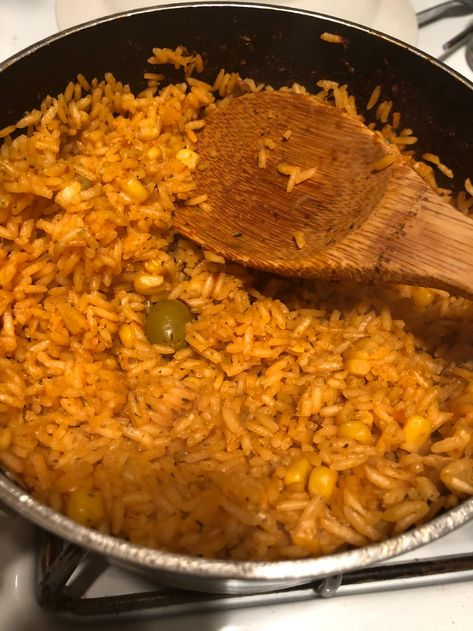 Spanish Yellow Rice & Corn Recipe - Mommy Above All Rice And Corn Recipe, Rice And Corn, White Rice Recipes, Candied Sweet Potatoes, Corn Recipe, Yellow Rice, Spanish Dishes, Corn Recipes, Super Easy Recipes