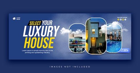 PSD real estate modern home sale faceboo... | Premium Psd #Freepik #psd #real-estate-cover #real-estate-facebook-cover #house-rent #rent Laser Cut Box, Psd Template Free, Poster Mockup, Social Media Facebook, Social Media Banner, Cover Template, Business Card Mock Up, Text Image, Cover Pages