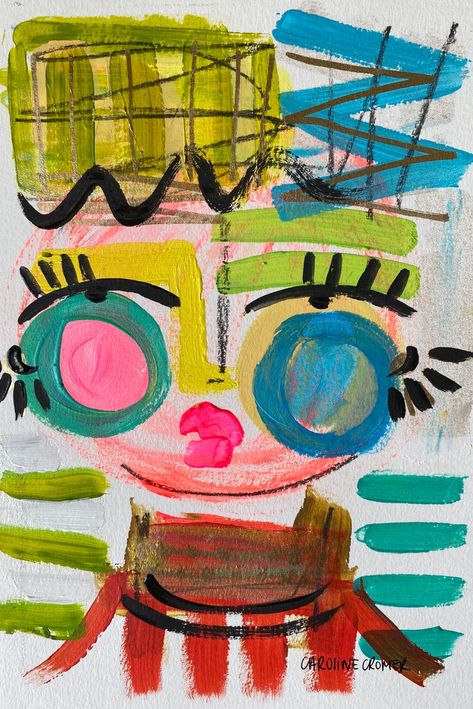 Abstract Painting Diy, Abstract Expressionist Art, Pink Abstract Art, Make A Room, Abstract Face Art, Found Art, Large Canvas Art, Clay Art Projects, Abstract Faces