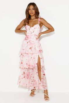 First Day Outfit, Frill Skirt, Skirt Zipper, Bridal Shower Dress, Shower Dresses, Skirt Style, Long Sleeve Lace Dress, Halter Maxi Dresses, Pink Maxi Dress