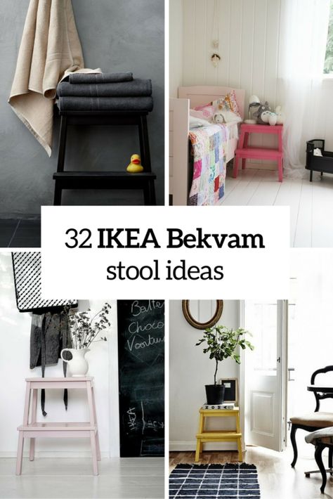 How To Rock IKEA Bekvam Stool In Your Interiors: 32 Ideas Bekvam Stool, Ikea Step Stool, Stool Ideas, Ikea Bekvam, Ikea Stool, Ikea Raskog, Ikea Inspiration, Wood Step Stool, Ikea Wood