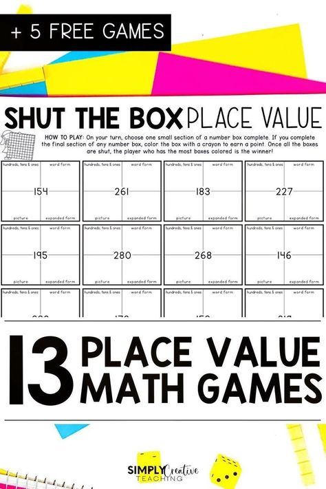 Are you looking for new math games to teach place value? Check out this list of 13 fun and easy place value games. These games are a must have for 2nd grade teachers. Your students will love these engaging and interactive math games. Add them to your guided math rotations to help your students build their place value skills. As a bonus, get 5 FREE place value math games you can download today! Learn more here! Interactive Math Games, Place Value Math Games, Guided Math Rotations, Teach Place Value, Place Value Games, Free Math Games, Math Rotations, Math Place Value, Teaching Second Grade