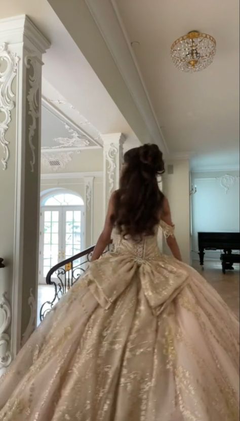 Gold Gown Aesthetic, Ballgown Aesthetic, Ball Gown Aesthetic, Hairstyles Old Money, Brown Hair Hairstyles, Hairstyles Brown Hair, Aesthetic Ball Gowns, Ball Gown Vintage, Ball Gown Gold