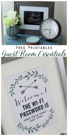 Guess Room, Guest Room Essentials, Guest Bedroom Ideas, Room Tips, Guest Bedroom Decor, Cute Dorm Rooms, Diy Event, Guest Room Decor, Wifi Password