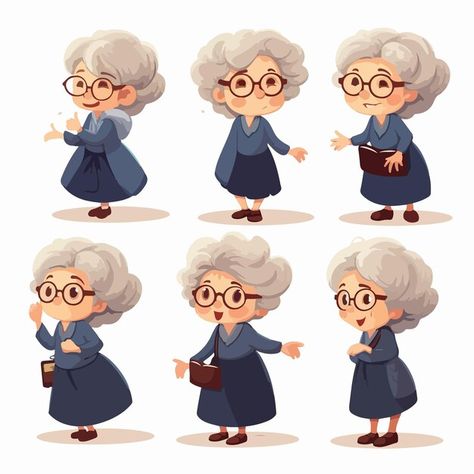 Vector elegant grandmother evening wear ... | Premium Vector #Freepik #vector #evening #wear #illustration #set Grandmother Character Design, Evening Wear Illustration, Grandma Character Design, Grandma Drawing, Grandma Illustration, Book Illustration Design, Storybook Art, Drawing Studies, School Art Projects