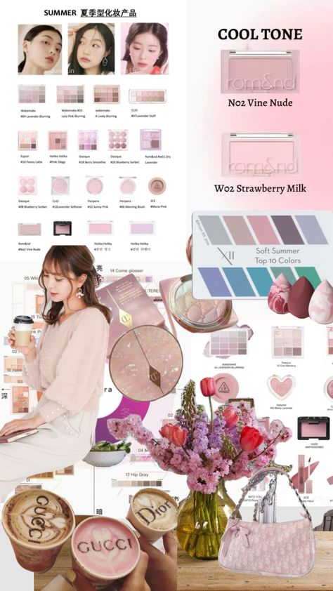 Color Palette Spring, Personal Color Palette, Blueberry Sorbet, Palette Spring, Light Summer Color Palette, Neutral Makeup Look, Personal Color, Summer Color Palette, Neutral Makeup