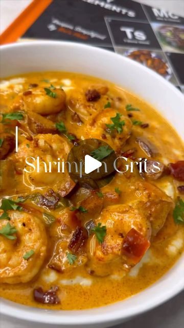 Cheesy Shrimp And Grits Easy, Chorizo And Grits, Dirty Grits Recipe, Shrimp And Grits Sauce Recipe, Homemade Shrimp And Grits, Creamy Shrimp And Grits Recipe Southern, How To Make Shrimp And Grits, Roux For Shrimp And Grits, Shrimp And Grits No Bacon