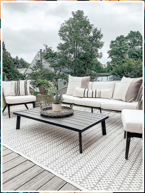 Patio Furniture Sets - Fantastic, we've got you covered. Here you'll be able to find all the supplies you need. Click to visit immediately. Patio Dining Ideas, Farmhouse Outdoor Furniture, Modern Farmhouse Outdoor, Gray Patio Furniture, Affordable Outdoor Furniture, Patio Furniture Layout, Farmhouse Patio, Dining Ideas, Farmhouse Outdoor