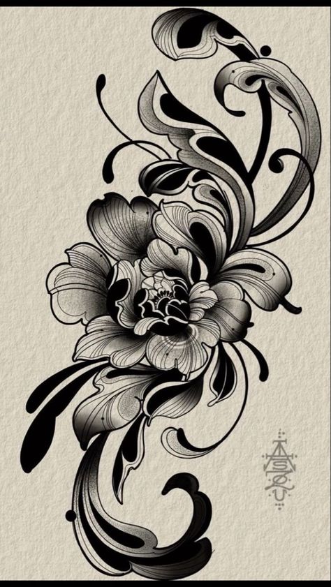 Flowers Tattoo Ideas For Women, Decorative Tattoos For Women, Tattoo Shoulder Back, Cover Tattoo Ideas, Blackout Tattoo Ideas, Minimalist Tattoos For Women, Tattoos Between Breast, Cover Up Tattoos For Women, Tato Tradisional