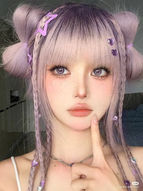 Cute Y2k Hairstyles, Hair Y2k, Sweet 17, Y2k Hairstyles, Kawaii Hairstyles, Ribbon Hairstyle, Cute Hairstyles For Medium Hair, Long Hair With Bangs, Festival Hair