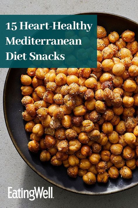 Mediterranean Diet Snacks, Cravings Recipes, Mediterranean Diet Recipes Dinners, Heart Diet, Heart Healthy Eating, Mediterranean Diet Meal Plan, Honey Yogurt, Easy Mediterranean Diet Recipes, Crispy Chickpeas