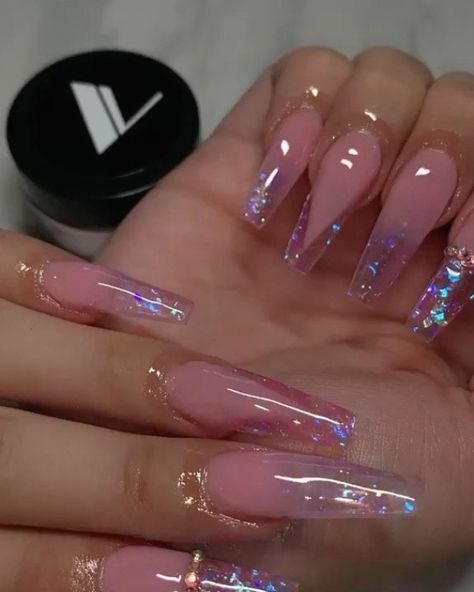 Acrylic Nails Coffin Ombre, Bubble Braid, Clear Acrylic Nails, Purple Acrylic Nails, Milky Nails, Red Acrylic Nails, Long Acrylic Nail Designs, Drip Nails, Ombre Acrylic Nails