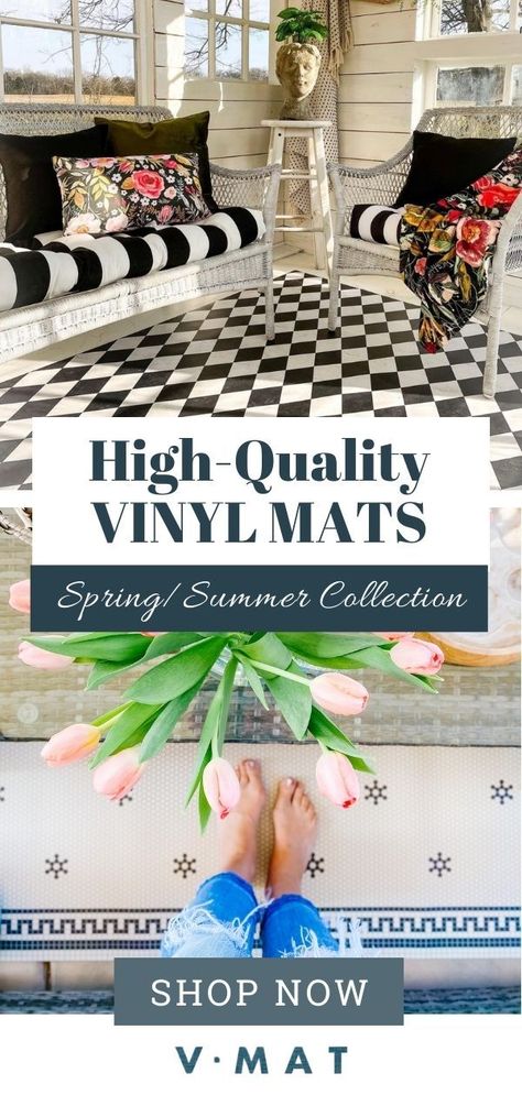 vinyl mats Outdoor Vinyl Flooring, Cottage Style Bedrooms, Porch Mat, Deck Flooring, Vinyl Mat, Anti Fatigue Kitchen Mats, Space Kitchen, Vinyl Rug, Porch Rug