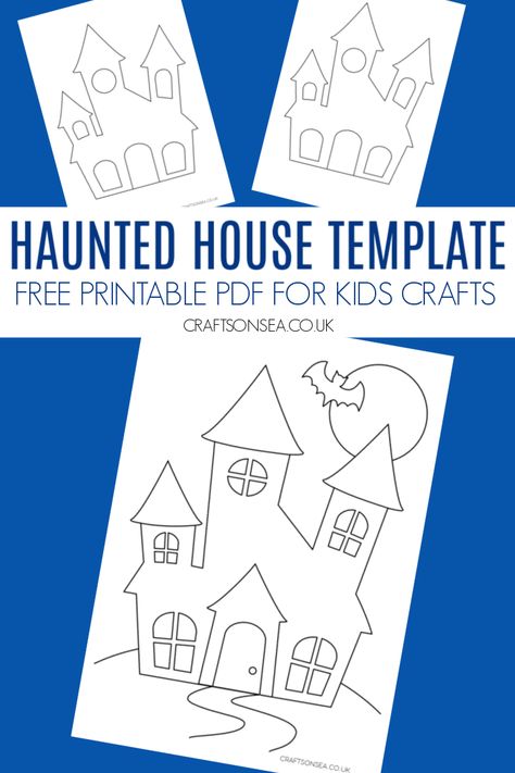 Haunted House Template (FREE Printable PDF) Haunted House Fact Family Craft, Haunted House Array Craft, Inside A House That Is Haunted Activity, Haunted House Crafts Preschool, Haunted House Templates Free Printable, Haunted House Preschool Activities, Haunted House Arrays, Haunted House Free Printable, Halloween Arts And Crafts For Kindergarten