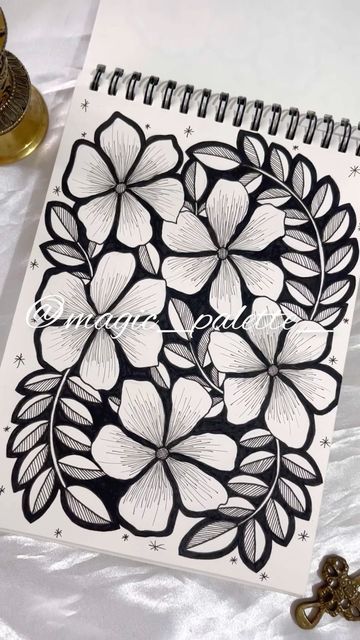 Ragam Hias Flora, Leaf Drawings, Small Doodles, Art Splatter, Nice Drawings, Zentangle Tiles, Doodle Art For Beginners, Abstract Art Projects, Neurographic Art