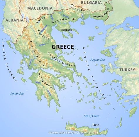 Greece Physical Map Sociology Project, Map Reference, World Map Europe, Ancient Greece Map, Map Of Greece, Greece Map, Classical Greece, Physical Map, Physical Geography