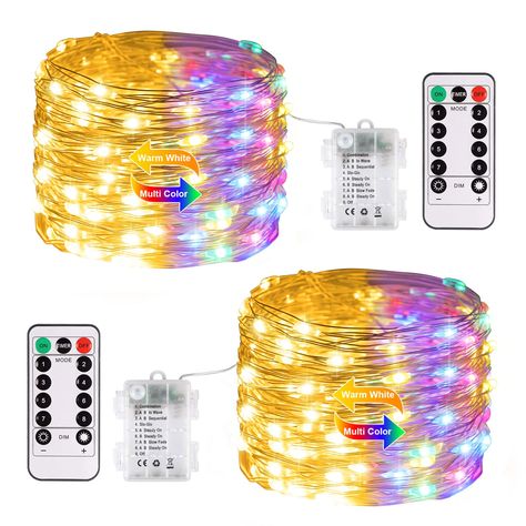 PRICES MAY VARY. 【Battery Color Changing Fairy Lights】Low power consumption, high brightness, stable performance, long life. Our color changing fairy lights would show better performance than other common ones. You can pay less and gain more decorative effect. This fairy lights will add color and brightness to your room. 【Remote Control & Dimmable & 4 Colors Modes】 This color changing fairy lights come with a remote. There are 4 levels of brightness for you to adjust. To blend multicolor and war Color Changing Fairy Lights, String Lights For Bedroom, Twinkle String Lights, String Lights In The Bedroom, Copper Wire Lights, Fairy Lights Bedroom, Lights For Bedroom, Indoor String Lights, Battery Operated Lights