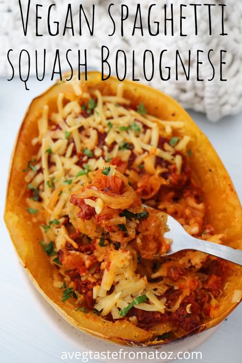 If you’re looking for a hearty dish with a plant-based option, this vegan spaghetti squash Bolognese recipe is quick and simple to make! Spaghetti Squash Bolognese, Vegan Spaghetti Squash, Pulses Recipes, Vegan Spaghetti, Best Healthy Dinner Recipes, Oil Free Vegan Recipes, Vegan Ideas, Mozzarella Recipes, Bolognese Recipe