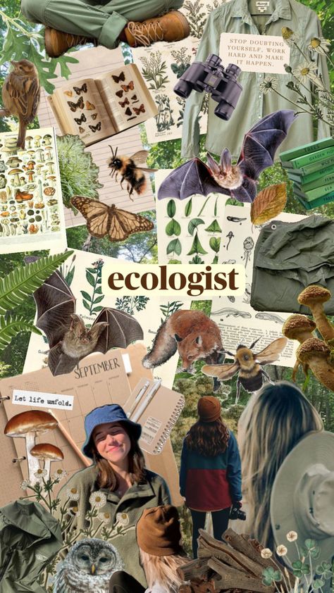 Environmental Science Major, Granola Girl Aesthetic, Environmental Scientist, Wildlife Biologist, Nature Collage, Granola Girl, Arte Sketchbook, Marine Biology, Wildlife Nature